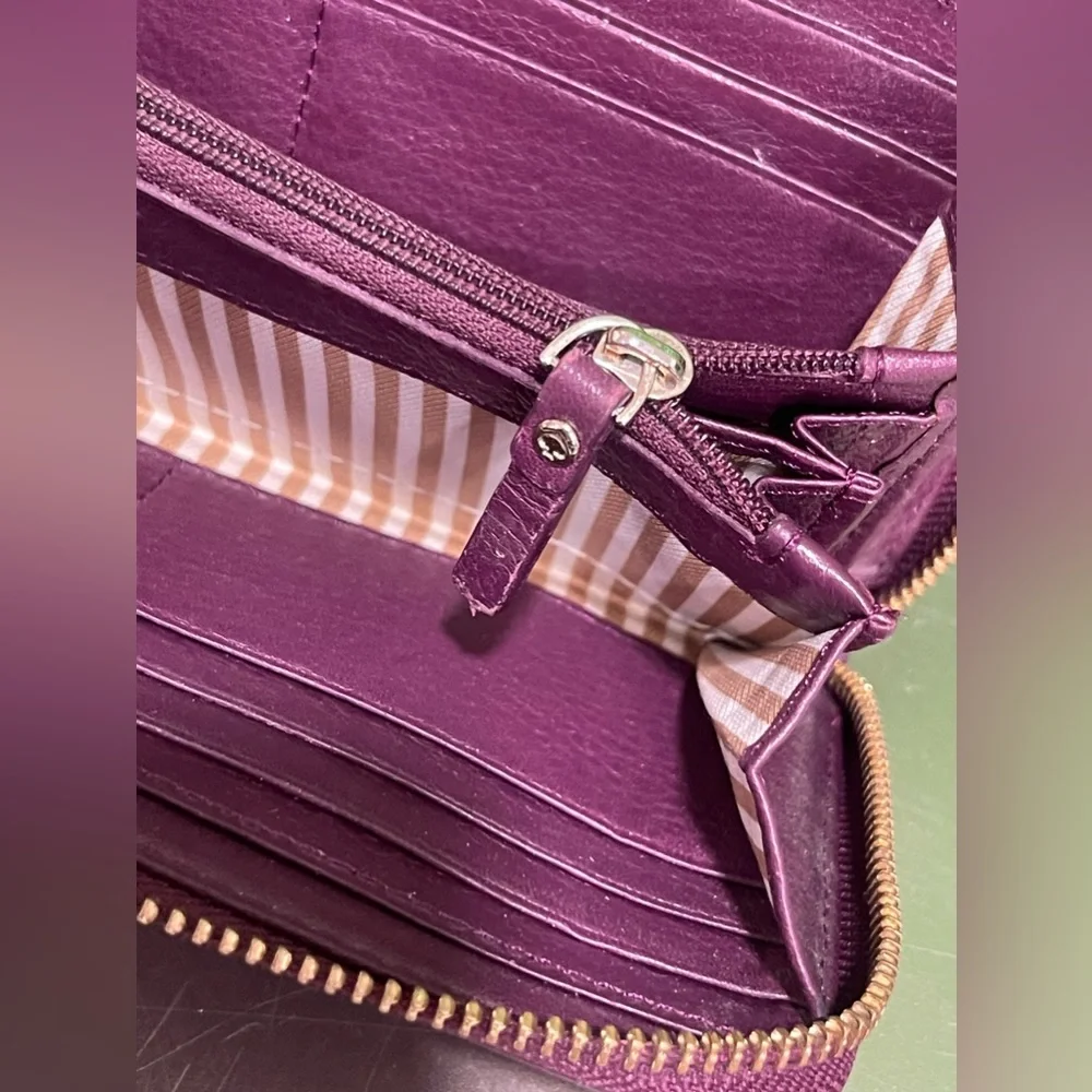 Kate Spade Cobble Hill Lacey Pink Purple Leather Ziparound Wallet